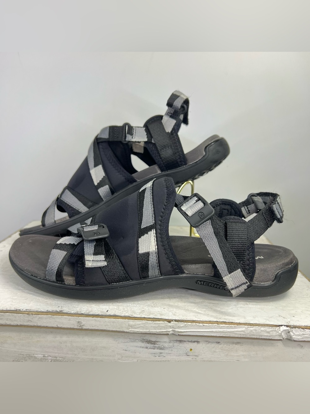 Merrell Black and Gray Outdoor Sport Sandals Size 8 Gorpcore Summer Minimalist
